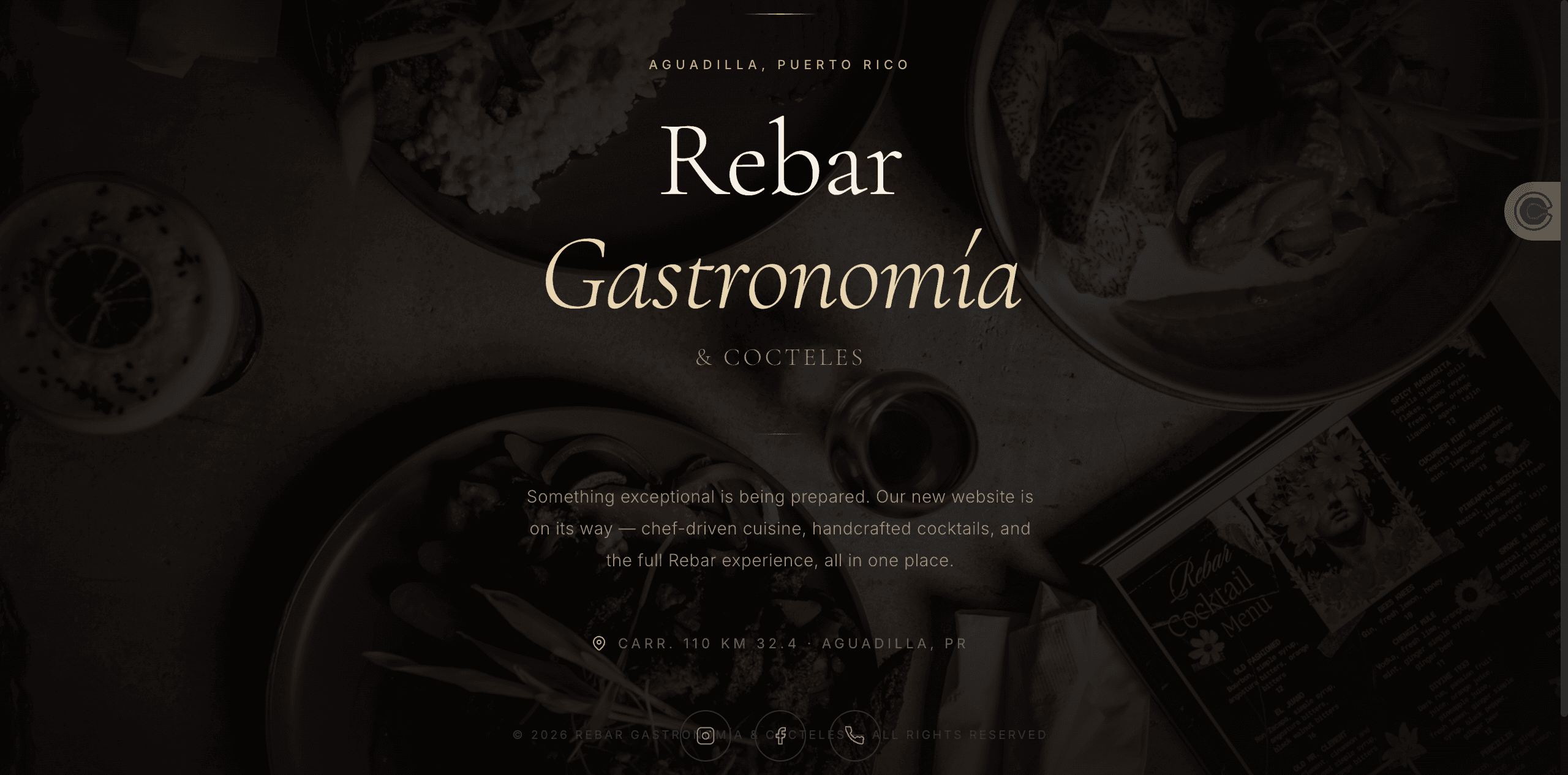 Rebar Gastronomia & Cocteles website preview